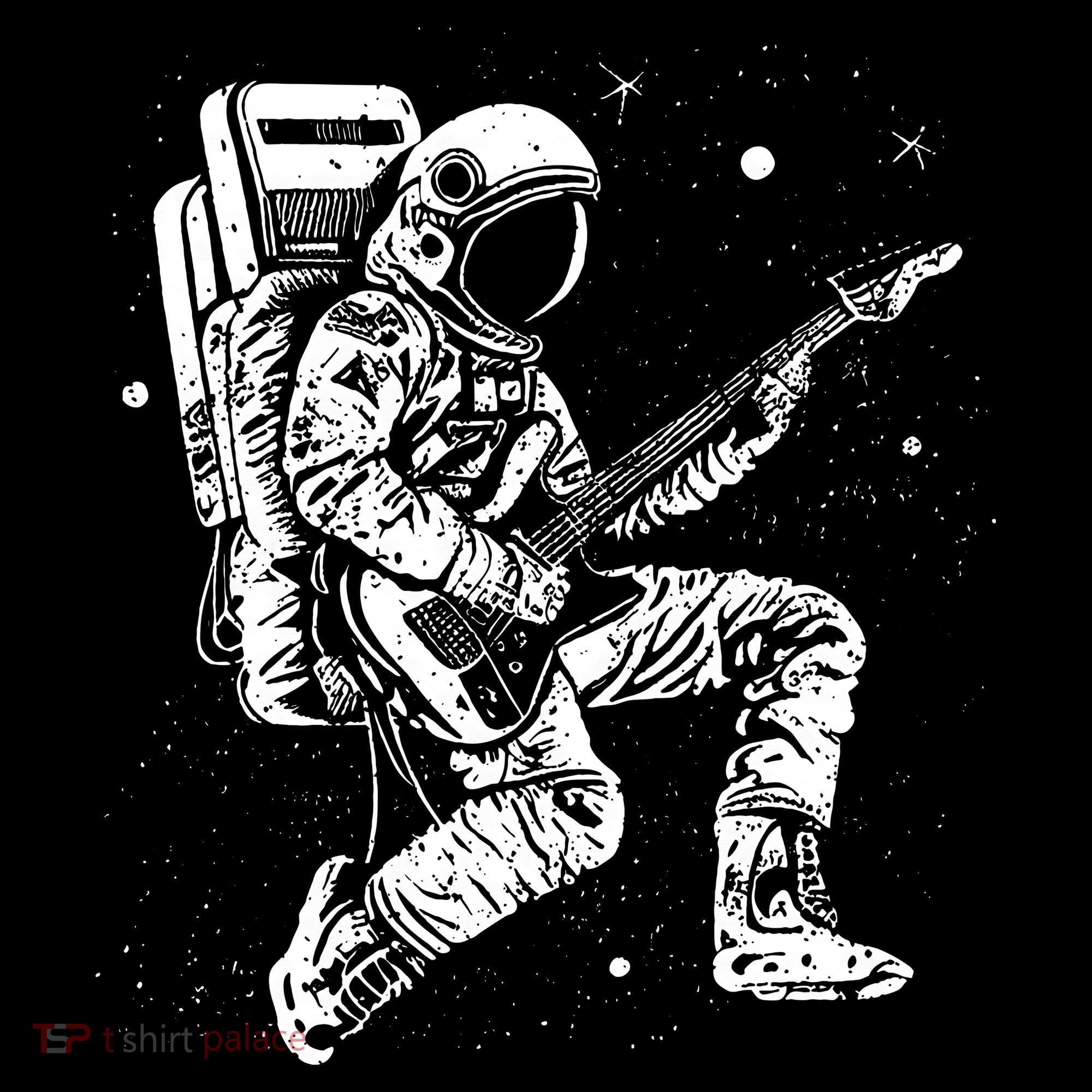 Astronaut playing electric guitar in space Astronaut Art Women's Hoodie