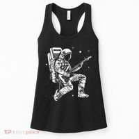 Astronaut playing electric guitar in space Astronaut Art Women's Tank Top thumb 0