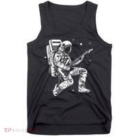 Astronaut playing electric guitar in space Astronaut Art Tank Top thumb 0