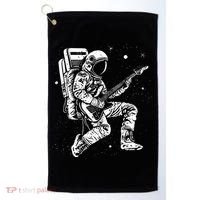 Astronaut playing electric guitar in space Astronaut Art Golf Towel thumb 0