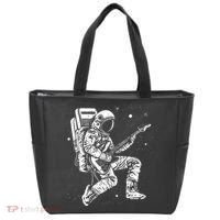 Astronaut playing electric guitar in space Astronaut Art Tote Bag thumb 0