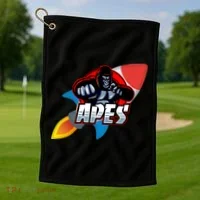 Apes To The Moon Golf Towel thumb 1