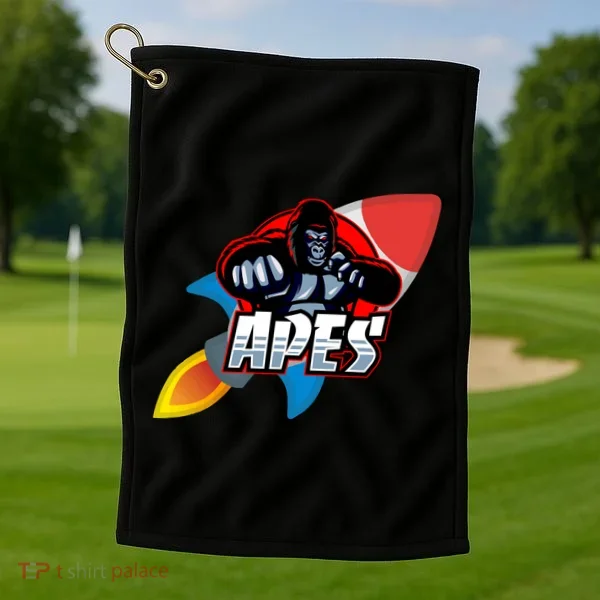 Apes To The Moon Golf Towel