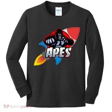 Apes To The Moon Kids Long Sleeve Shirt