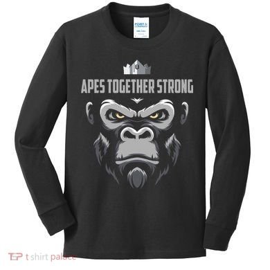Apes Together Strong Gorilla HODL Stocks Kids Long Sleeve Shirt