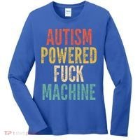 Autism Powered Fuck Machine Funny Quote Gift Women's Long Sleeve Shirt thumb 0