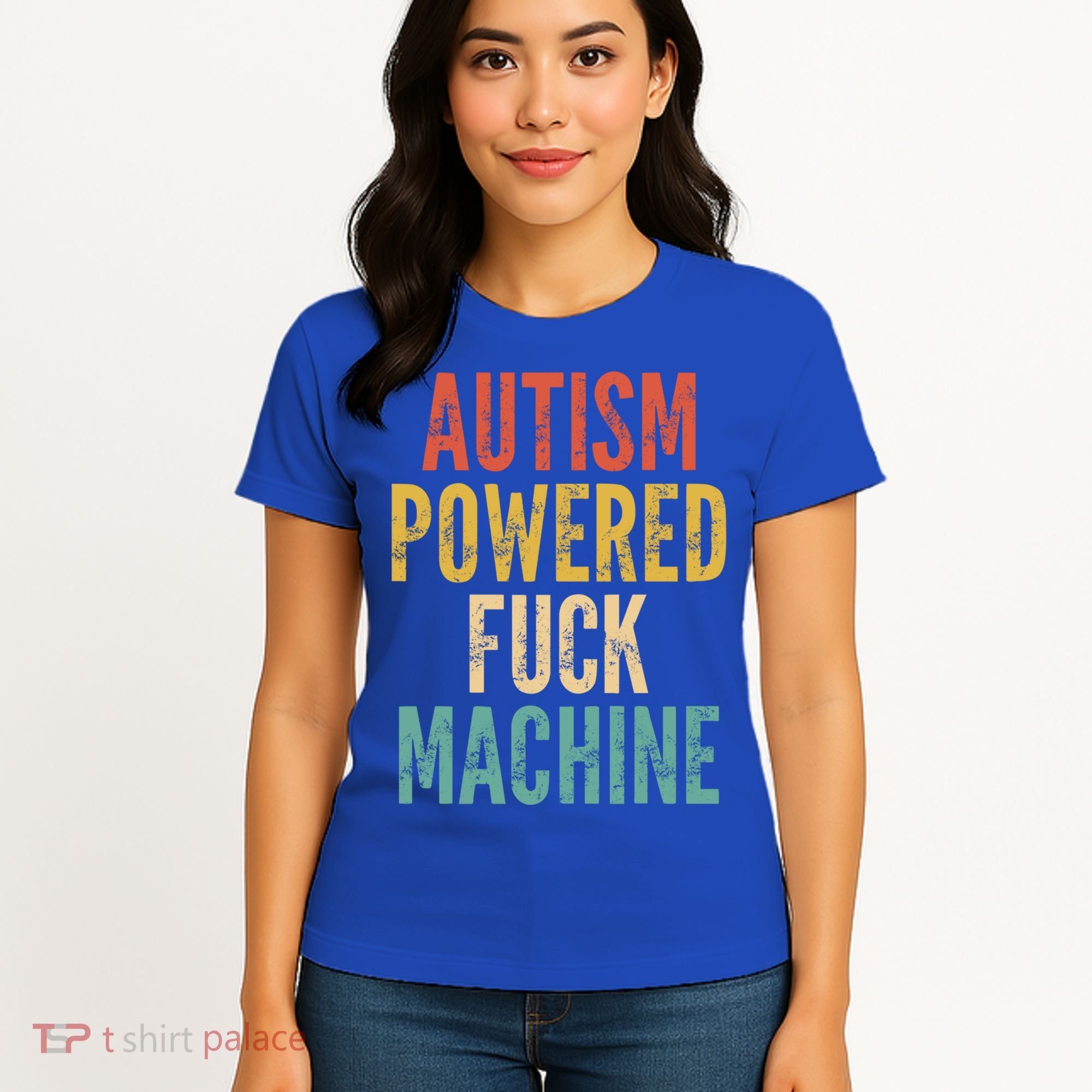 Autism Powered Fuck Machine Funny Quote Gift Women's T-Shirt