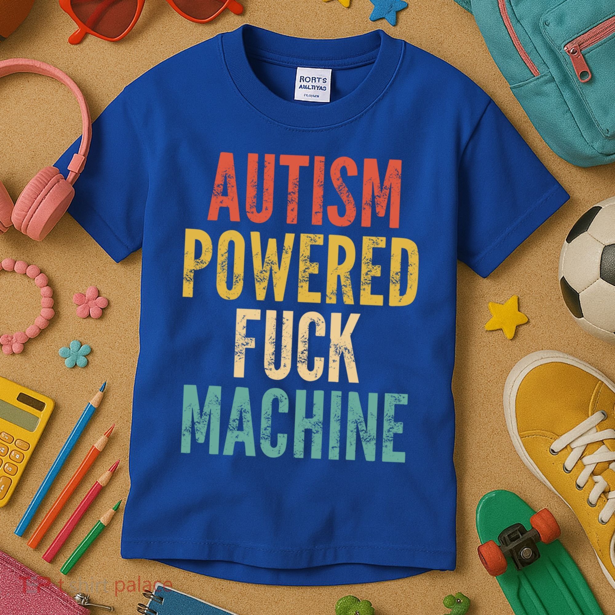 Autism Powered Fuck Machine Funny Quote Gift Kids T-Shirt