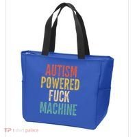 Autism Powered Fuck Machine Funny Quote Gift Tote Bag thumb 3