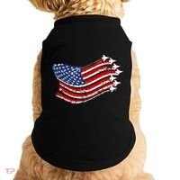 American Patriotic Fighter Jets Usa Flag Doggie Tank thumb 0