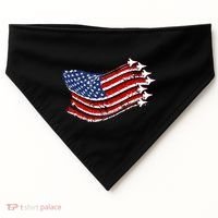 American Patriotic Fighter Jets Usa Flag USA-Made Doggie Bandana thumb 0
