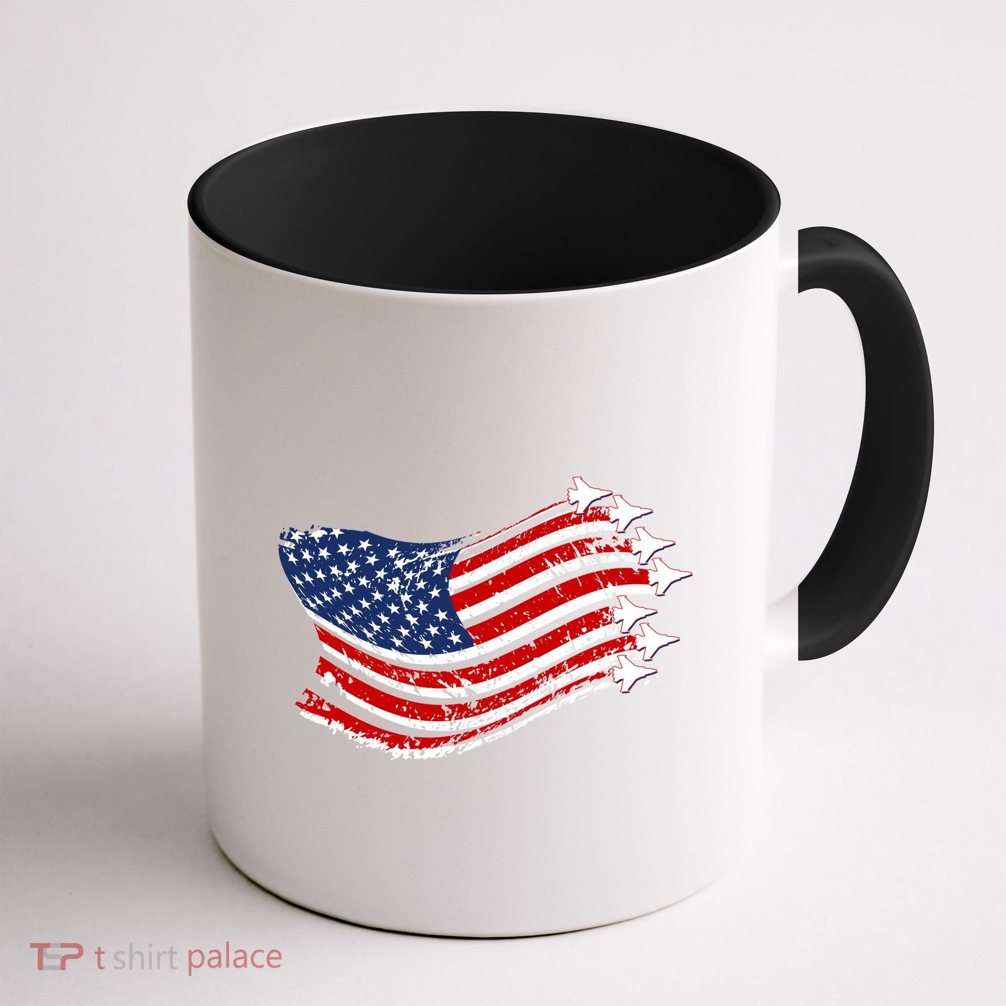 American Patriotic Fighter Jets Usa Flag Coffee Mug