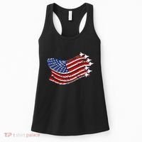 American Patriotic Fighter Jets Usa Flag Women's Tank Top thumb 0