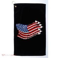 American Patriotic Fighter Jets Usa Flag Golf Towel thumb 0