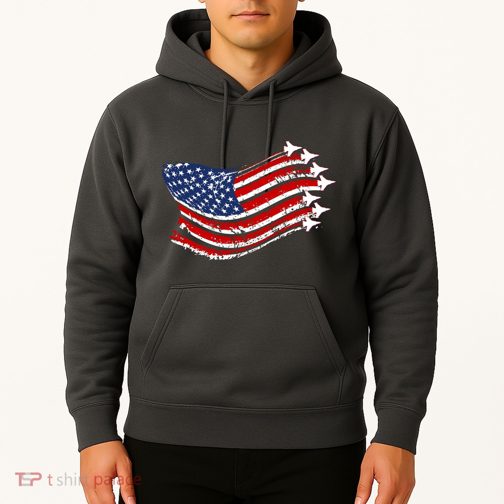 American Patriotic Fighter Jets Usa Flag Hoodie