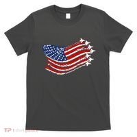 American Patriotic Fighter Jets Usa Flag T-Shirt thumb 0
