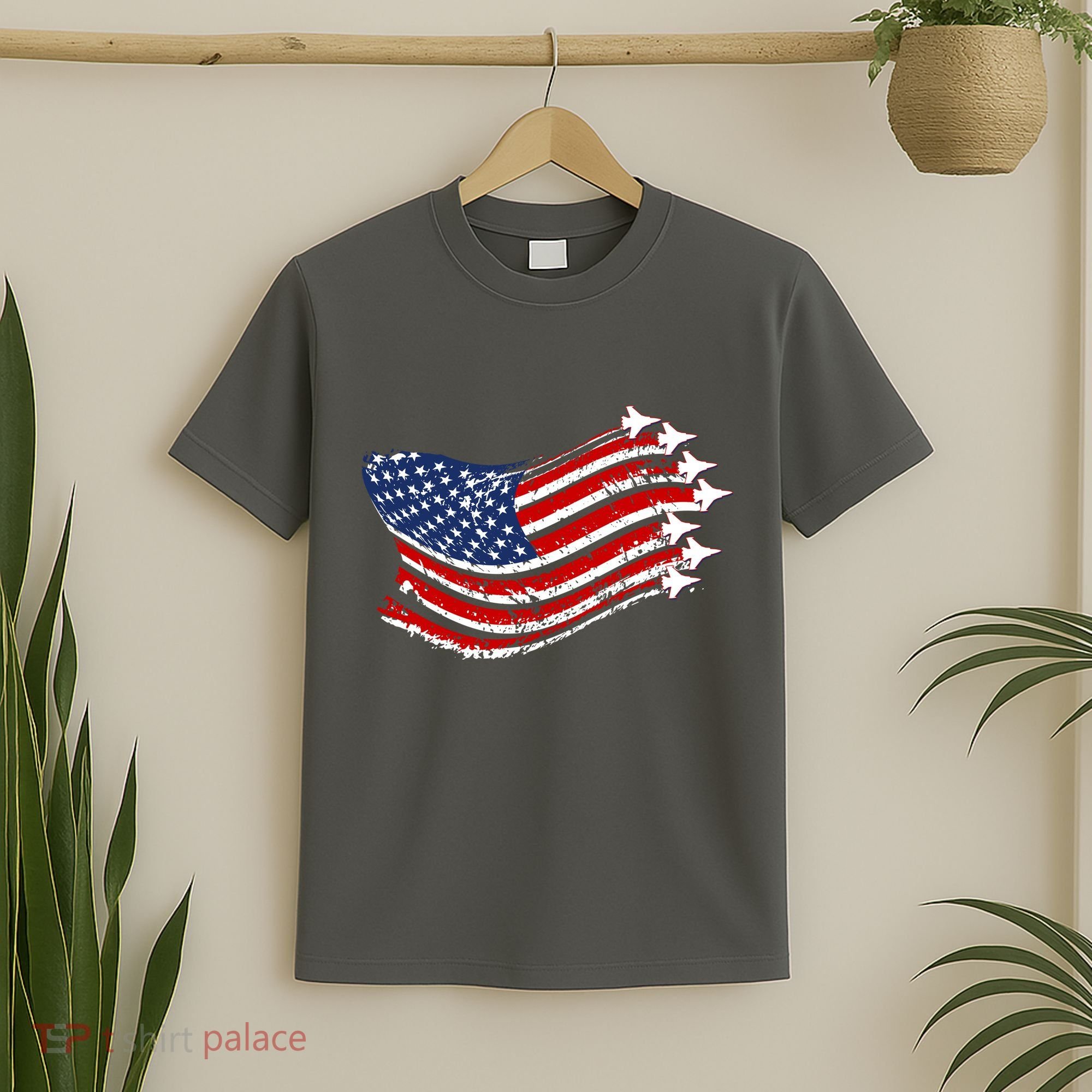 American Patriotic Fighter Jets Usa Flag T-Shirt