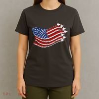 American Patriotic Fighter Jets Usa Flag T-Shirt thumb 4