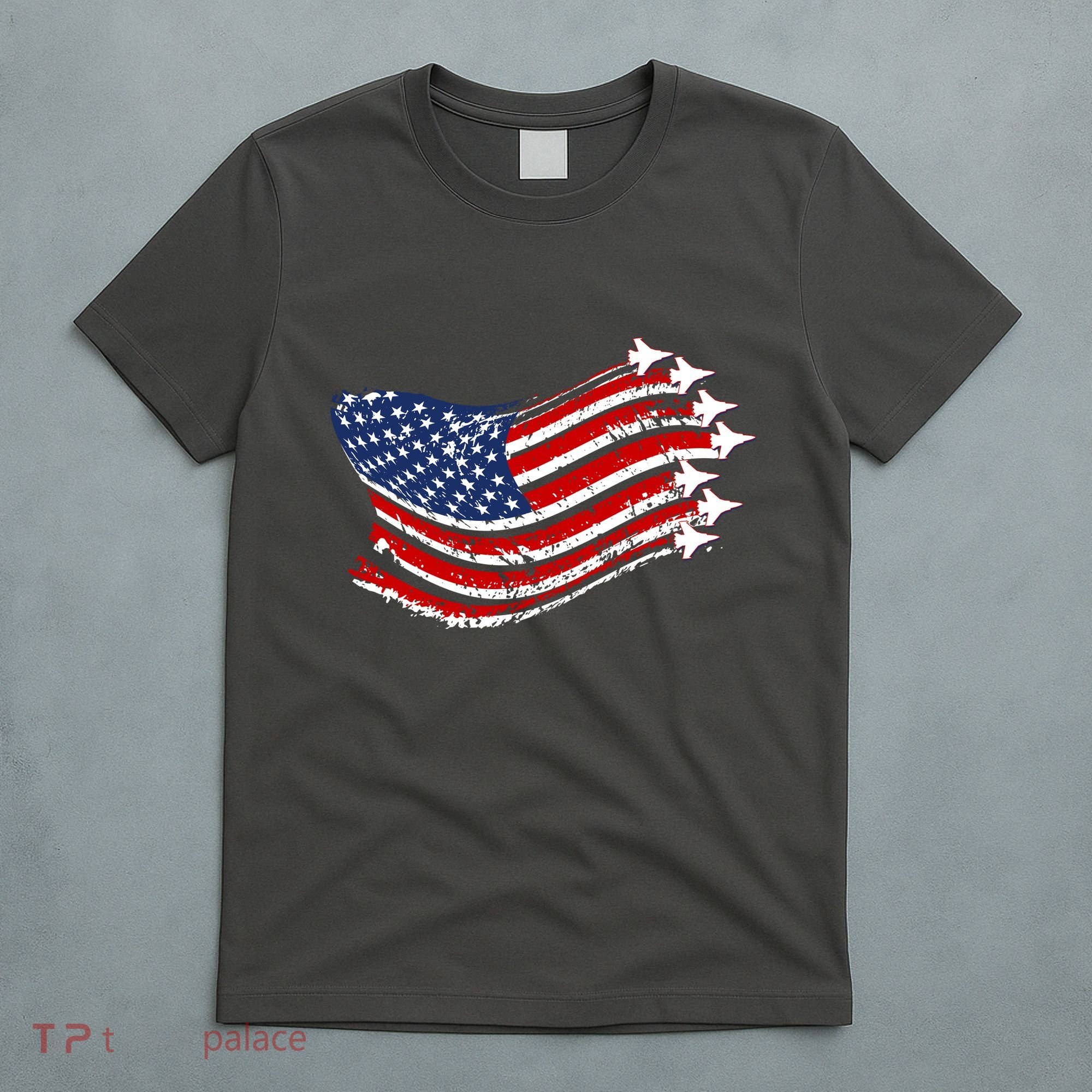 American Patriotic Fighter Jets Usa Flag T-Shirt