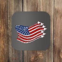 American Patriotic Fighter Jets Usa Flag Coaster thumb 0