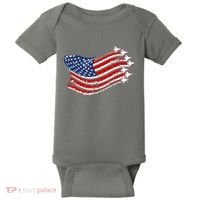 American Patriotic Fighter Jets Usa Flag Baby Bodysuit thumb 0