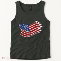 American Patriotic Fighter Jets Usa Flag Tank Top thumb 2