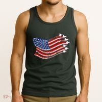 American Patriotic Fighter Jets Usa Flag Tank Top thumb 3