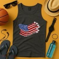 American Patriotic Fighter Jets Usa Flag Tank Top thumb 4