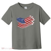 American Patriotic Fighter Jets Usa Flag Toddler T-Shirt thumb 0