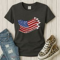 American Patriotic Fighter Jets Usa Flag Women's T-Shirt thumb 3
