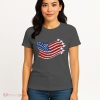 American Patriotic Fighter Jets Usa Flag Women's T-Shirt thumb 4