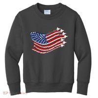 American Patriotic Fighter Jets Usa Flag Kids Sweatshirt thumb 0