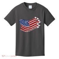 American Patriotic Fighter Jets Usa Flag Kids T-Shirt thumb 0