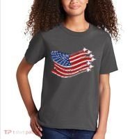 American Patriotic Fighter Jets Usa Flag Kids T-Shirt thumb 2