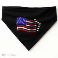 American Patriotic Fighter Jets Usa Flag Waving USA-Made Doggie Bandana thumb 0