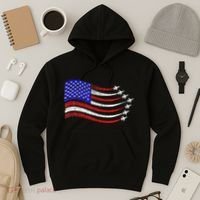 American Patriotic Fighter Jets Usa Flag Waving Hoodie thumb 3