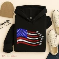American Patriotic Fighter Jets Usa Flag Waving Hoodie thumb 4