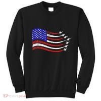 American Patriotic Fighter Jets Usa Flag Waving Sweatshirt thumb 0