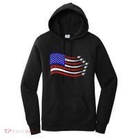 American Patriotic Fighter Jets Usa Flag Waving Women's Hoodie thumb 0