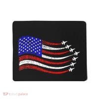 American Patriotic Fighter Jets Usa Flag Waving Mousepad thumb 0