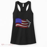 American Patriotic Fighter Jets Usa Flag Waving Women's Tank Top thumb 0