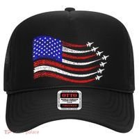 American Patriotic Fighter Jets Usa Flag Waving Hat thumb 0