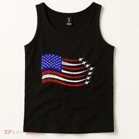 American Patriotic Fighter Jets Usa Flag Waving Tank Top thumb 2