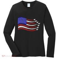 American Patriotic Fighter Jets Usa Flag Waving Women's Long Sleeve Shirt thumb 0