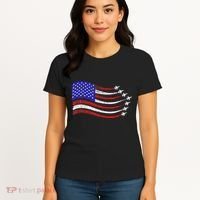 American Patriotic Fighter Jets Usa Flag Waving Women's T-Shirt thumb 4