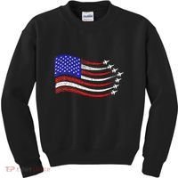 American Patriotic Fighter Jets Usa Flag Waving Kids Sweatshirt thumb 0