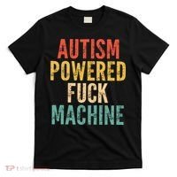 Autism Powered Fck Machine Vintage Autism Awareness T-Shirt thumb 0