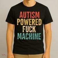 Autism Powered Fck Machine Vintage Autism Awareness T-Shirt thumb 3