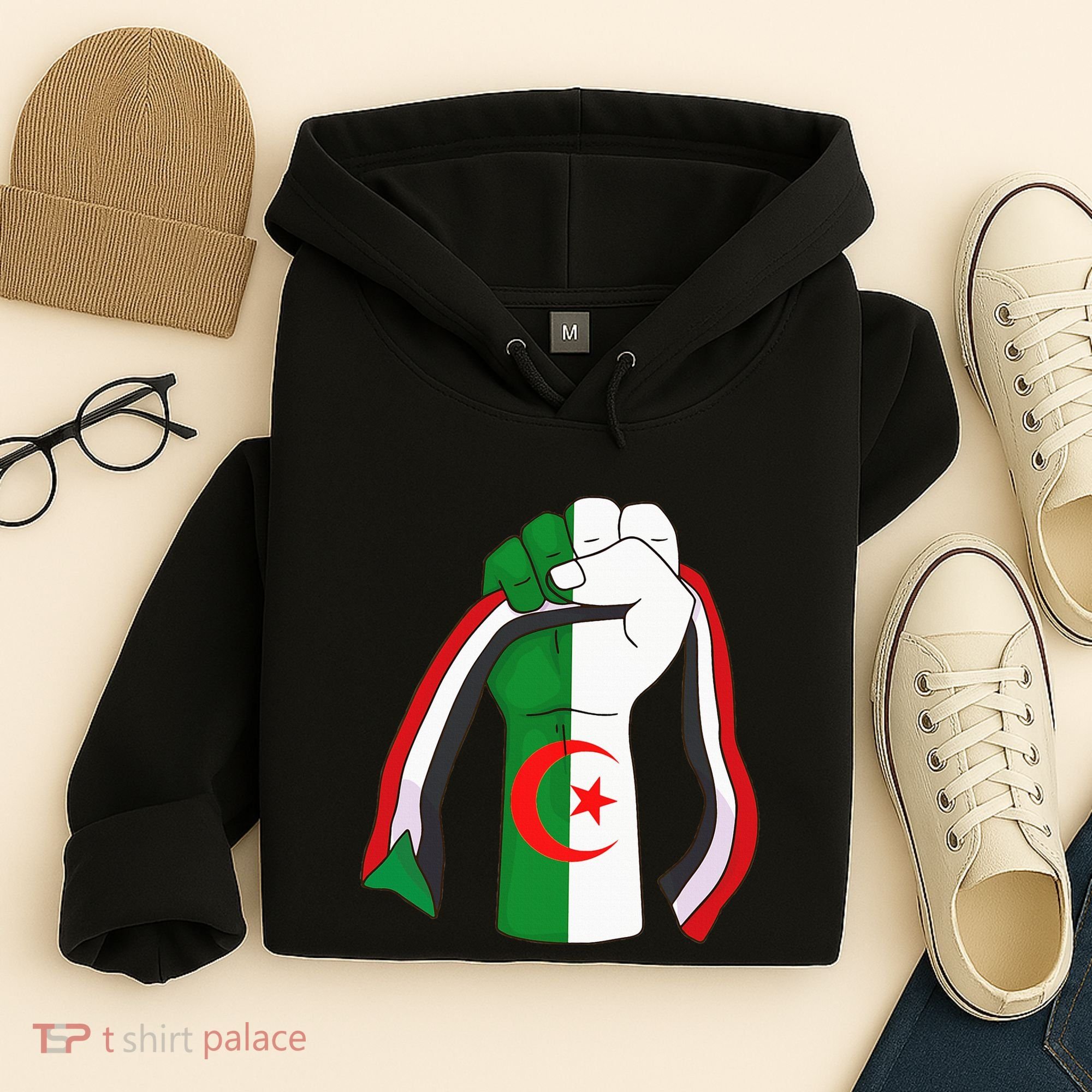 Algerian Palestinian Flag Algeria Stand With Palestine Hoodie