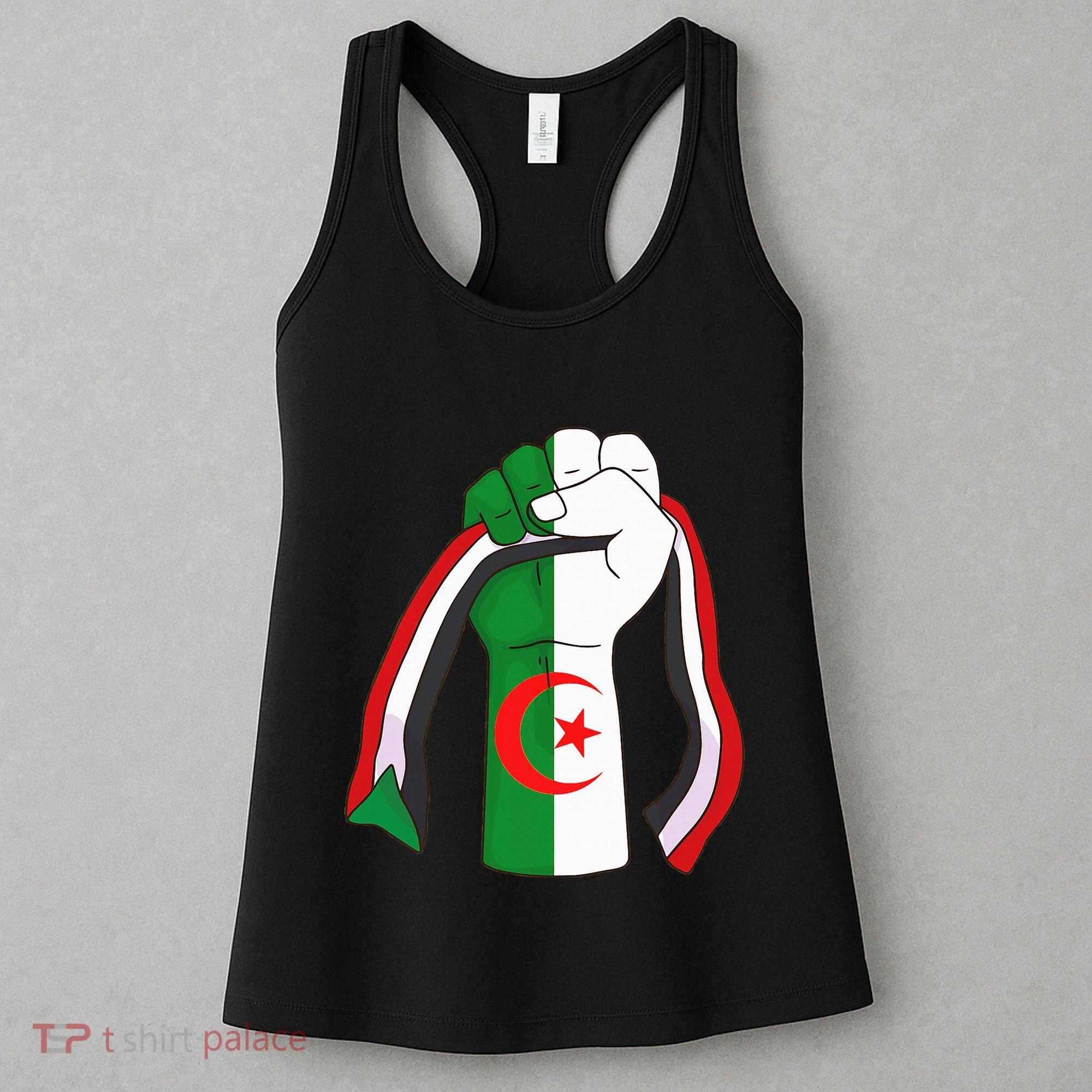 Algerian Palestinian Flag Algeria Stand With Palestine Women's Tank Top